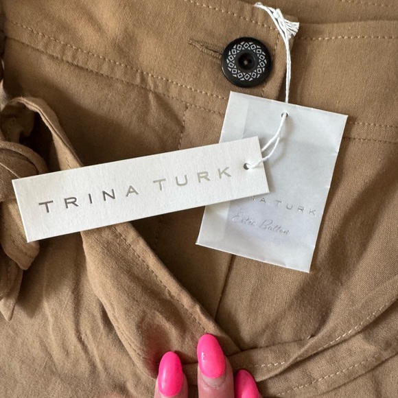 Trina Turk Women's Sun Tie Front Flowy Short Tan NWT - Picture 3 of 13